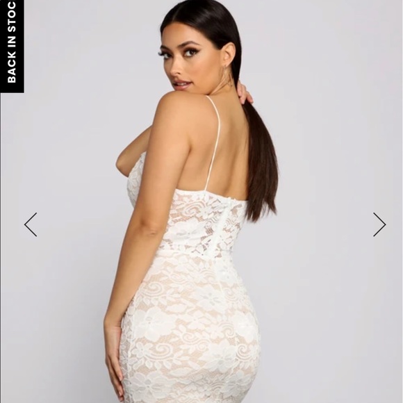 WOMANS LARGE WHITE CROCHET CHIC MINI DRESS - Picture 2 of 5